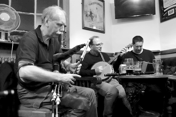 A range of instruments at the Irish Music Night. The Edinburgh Pub. December 2017. 