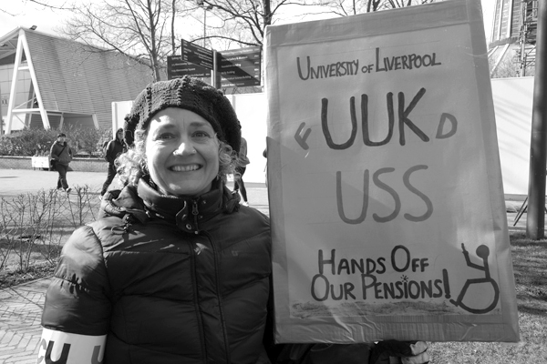 Picket with a message. Liverpool, March 7th 2018.