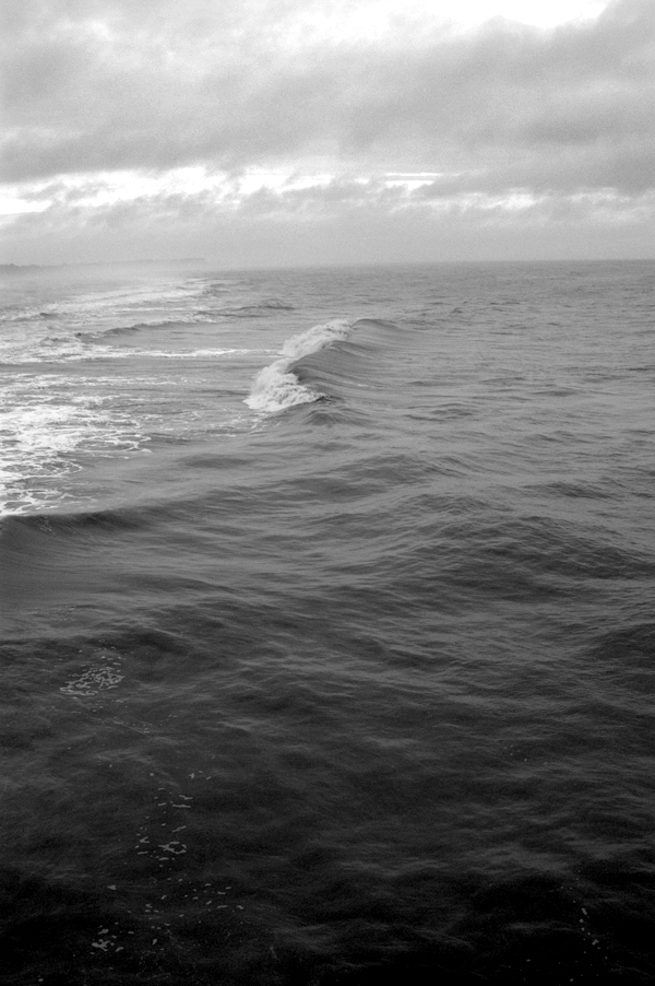 Waves viewed from the pier. Southwold, December 2002.