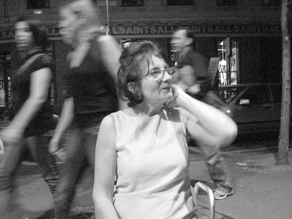 Landlady Sandra Esqulant outside the Golden Heart pub in Spitalfields. London August 2008.