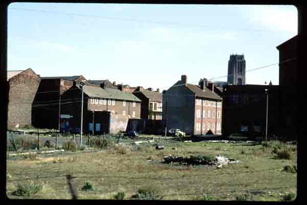 Distant view of the Anglican Cathedral. Liverpool late 1970's