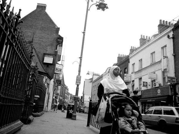 Woman with pushchair