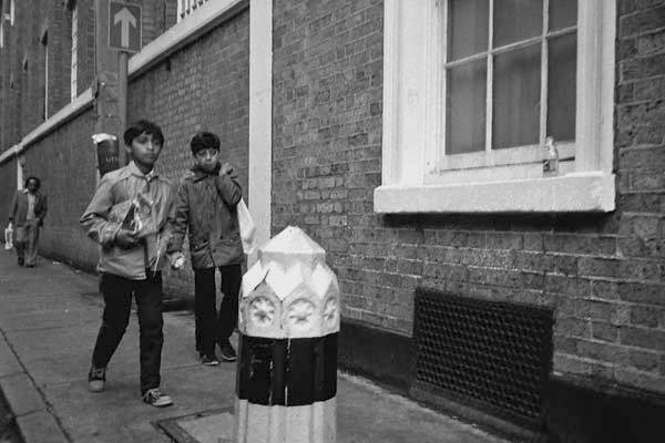 Two boys walking