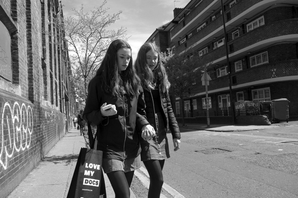 Holding hands. Quaker Street. East London 2016.