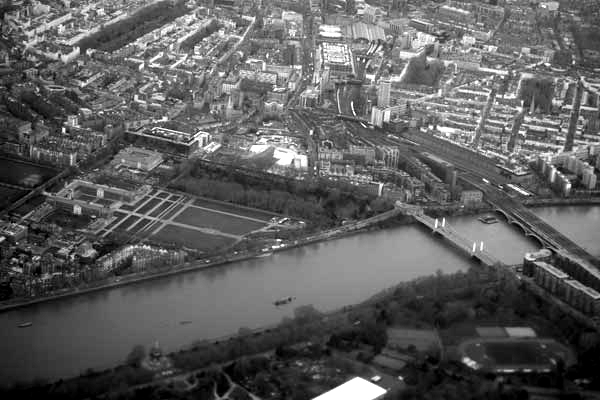 The river Thames from the air. February 2018.