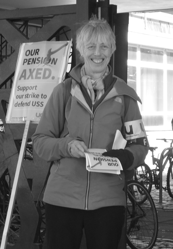 A picket with leaflets at the ready. Liverpool, March 7th 2018.